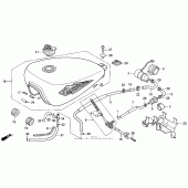 Схема вузла: Паливний бак для Honda VT600 Shadow VLX