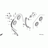 Схема узла: Цепь ГРМ & Натяжитель & Успокоитель для Honda CBR600 CBR600FR Racing Edition