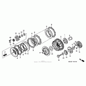 Схема вузла: Зчеплення для Honda VT750 Shadow Deluxe
