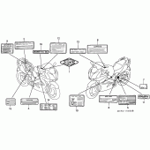Схема вузла: Інформаційні наклейки для Honda VFR800 VFR