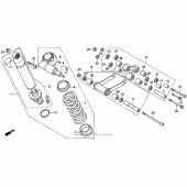 Схема вузла: Задній амортизатор 92-93 для Honda VFR750F Interceptor