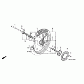 Схема вузла: Переднє колесо для Honda NX650 Dominator