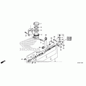 Схема вузла: Задній гальмівний циліндр для Honda VT1300 Interstate