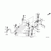 Схема узла: Задний тормозной цилиндр 1 для Honda CBR1000 CBR1000RR Fireblade