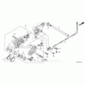 Схема вузла: Задній гальмівний супорт для Honda VT750 Shadow Aero