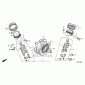 Схема вузла: Колінчастий вал & Поршень для Honda VT1300 Interstate