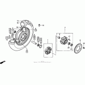 Схема вузла: Заднє колесо для Honda VT750 Shadow Deluxe