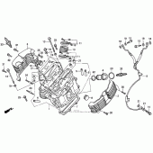 Схема вузла: Vt1100c front головка циліндра для Honda VT1100 Shadow