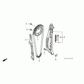 Схема вузла: Ланцюг ГРМ і Натяжитель і Успокоитель для Honda XR250