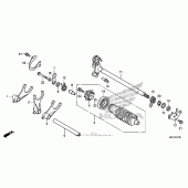 Схема вузла: Gearshift drum (1) для Honda CTX700