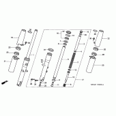 Схема вузла: Вилка передньої осі для Honda VT750 Shadow ACE