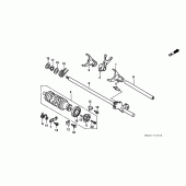Схема вузла: Копірний вал & Вилки & Вал перемикання для Honda CB600F Hornet S