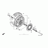 Схема вузла: Переднє колесо для Honda VF750 Magna
