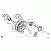 Схема вузла: Заднє колесо для Honda CBR500 CBR500R