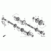 Схема вузла: Трансмісія для Honda VT1100 Shadow Spirit