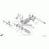 Схема вузла: Копірний вал & Вилки & Вал перемикання для Honda VT750 Shadow Aero