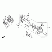 Схема вузла: Передній гальмівний супорт (CBR600FS / 3F / T / 3T / SET) для Honda CBR600 CBR600F