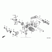 Схема вузла: Копірний вал & Вилки & Вал перемикання для Honda CRF250 CRF250R