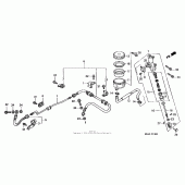 Схема узла: Задний тормозной цилиндр (1) для Honda ST1100 Pan-European