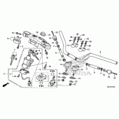 Схема вузла: Верхня траверса & Кліпон керма для Honda CB1100 CB1100