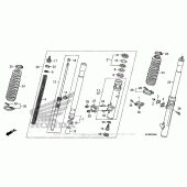 Схема вузла: Вилка передньої осі для Honda XR650