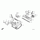 Схема вузла: Клапанна кришка для Honda VT600 Shadow VLX