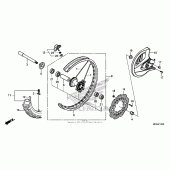 Схема вузла: Переднє колесо для Honda CRF450 CRF450R