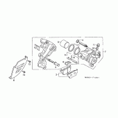 Схема узла: Задний тормозной суппорт (2) для Honda NX500 Dominator