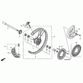 Схема вузла: Переднє колесо для Honda CRF450 CRF450R
