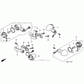 Схема узла: Front + rear поворотники для Honda GL1500 Valkyrie Deluxe