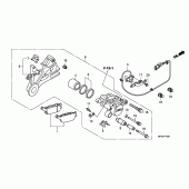 Схема вузла: Задній гальмівний супорт (CB600FA / FA3) для Honda CB600F Hornet
