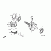 Схема вузла: Поршень і Колінчастий вал для Honda XR600