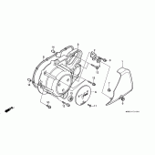 Схема узла: Левая крышка картера для Honda VT1100 Shadow