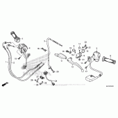 Схема вузла: Ручка керма & Пульт управління рульовой & Троси для Honda CRF250 CRF250RL Rally