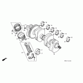 Схема узла: Коленчатый вал и Поршень для Honda CBR600 CBR600F Hurricane