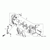 Схема вузла: Передній гальмівний супорт для Honda VT750 Shadow Deluxe