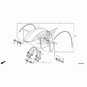 Схема вузла: Переднє крило (1) для Honda VT750 Shadow Aero