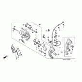 Схема вузла: Передній гальмівний супорт (R.) (CBF600S6,8 / SA6 / N6,8 / NA6) для Honda CBF600