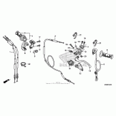 Схема вузла: Ручка керма & Пульт управління рульовой & Троси для Honda CRF250 CRF250R