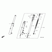 Схема узла: Вилка передней оси для Honda FJS600 Silver Wing