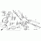 Схема узла: Верхняя траверса и Клипон руля для Honda CBR600 CBR600F