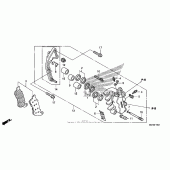 Схема узла: Левый-передний тормозной суппорт для Honda NSA700 DN-01