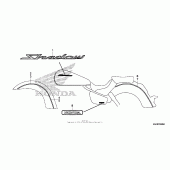 Схема вузла: Emblem (1) для Honda VT750 Shadow Aero