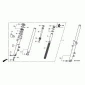 Схема вузла: Вилка передньої осі для Honda CBF600