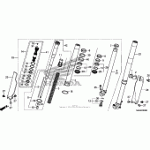 Схема вузла: Вилка передньої осі для Honda CRF450 CRF450R
