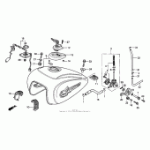 Схема узла: Топливный бак для Honda GL1500 Valkyrie Interstate