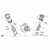 Схема вузла: Колінчастий вал & Поршень для Honda VTX1300