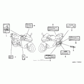 Схема вузла: Інформаційні наклейки для Honda CBR600 CBR600RR