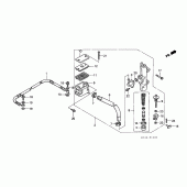 Схема вузла: Rr. головний гальмівний циліндр (VFR750FL / FM / FN / FP) для Honda VFR750F Interceptor