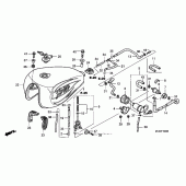 Схема вузла: Паливний бак для Honda VT1100 Shadow Sabre